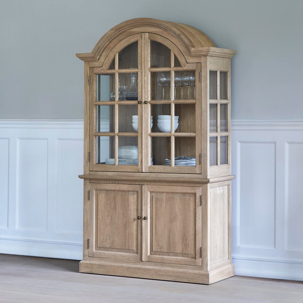 Weathered Oak Display Cabinet and Dresser