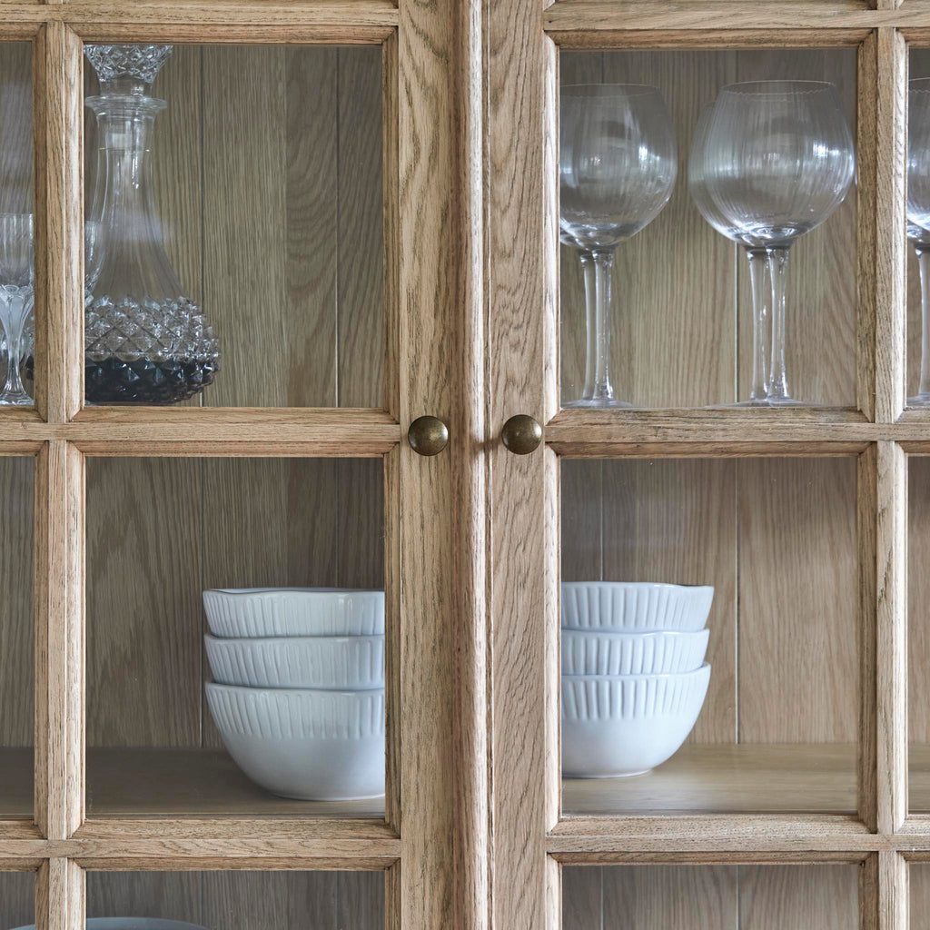 Weathered Oak Display Cabinet and Dresser