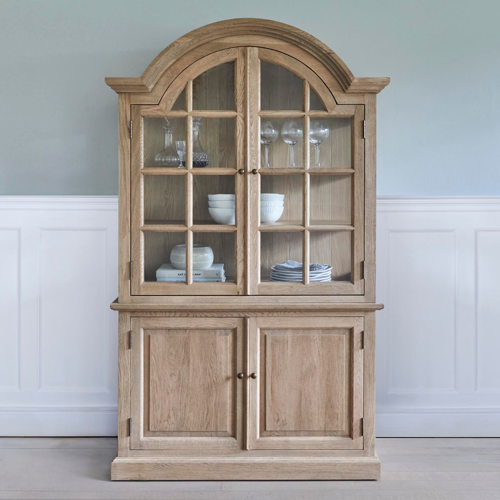 Weathered Oak Display Cabinet and Dresser