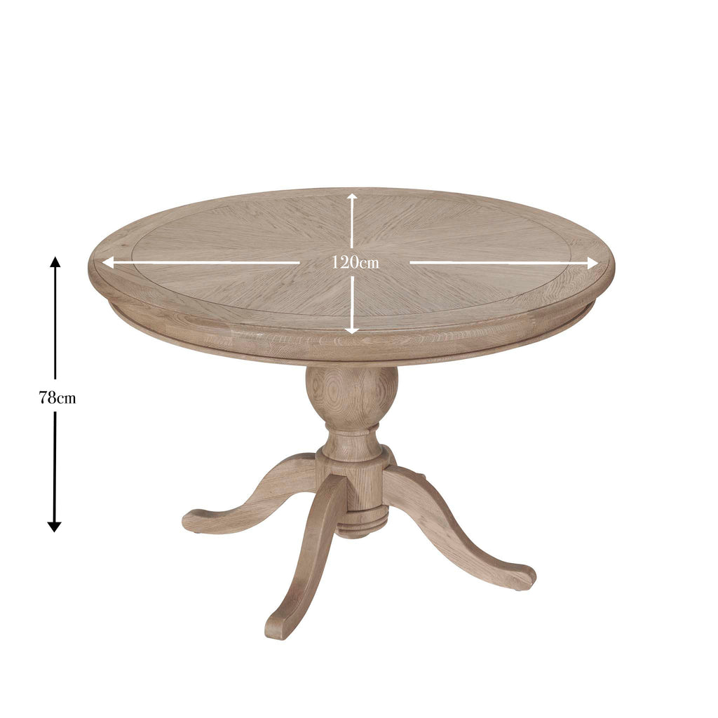 Belmont Round Oak Dining Table