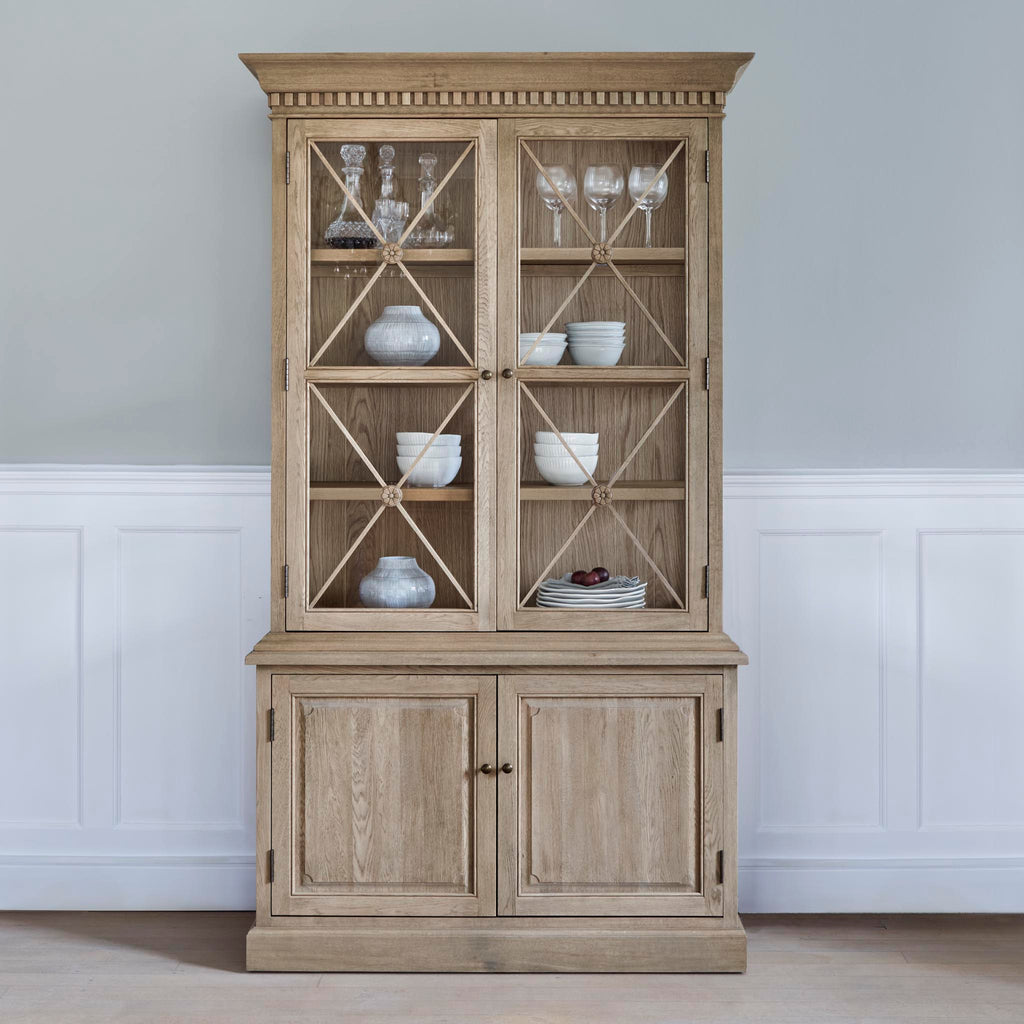 Large Oak Display Cabinet