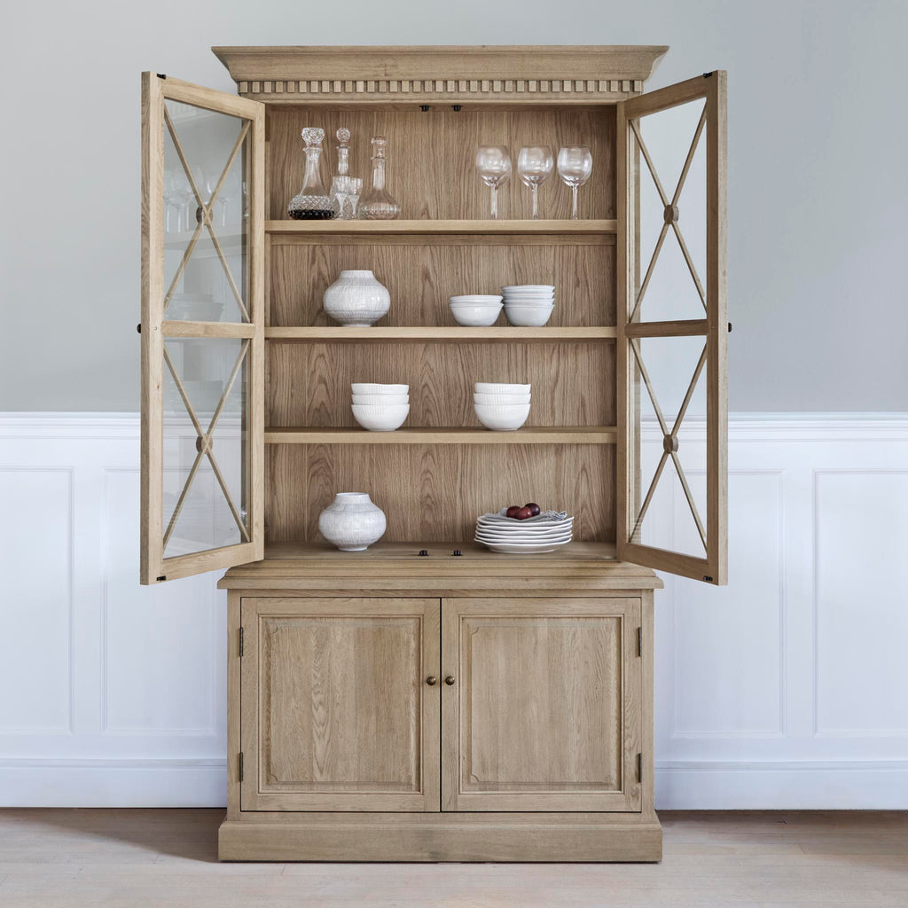 Large Oak Display Cabinet