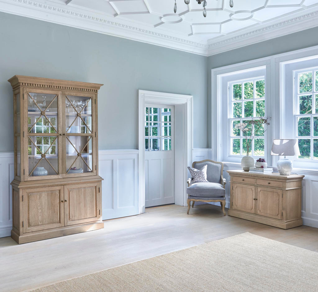 Large Oak Display Cabinet and Sideboard