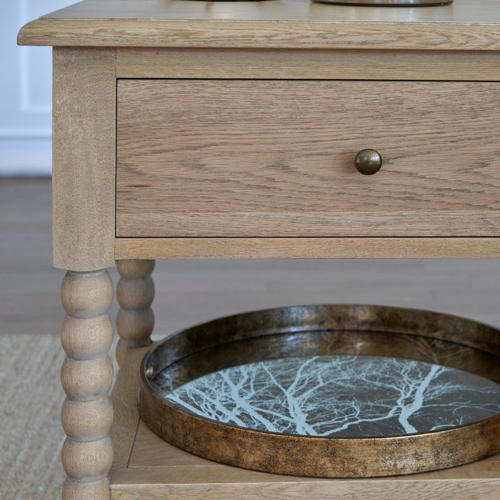 Rectangular Side Table With Bobbin Legs