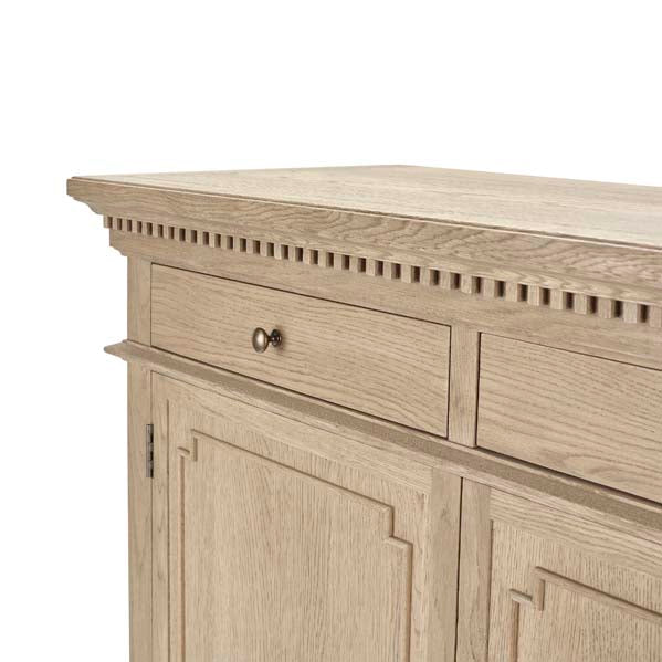 Small Claremont Weathered Oak Sideboard with Dentil Moulding