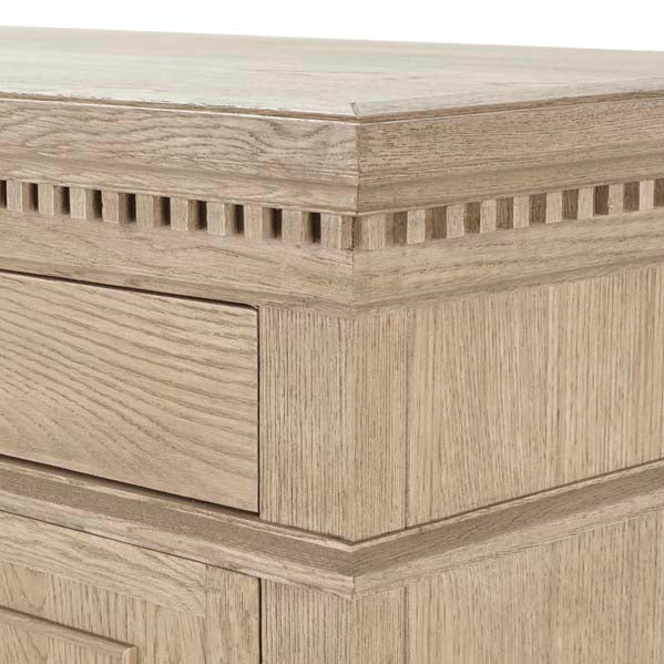 Small Claremont Weathered Oak Sideboard with Dentil Moulding