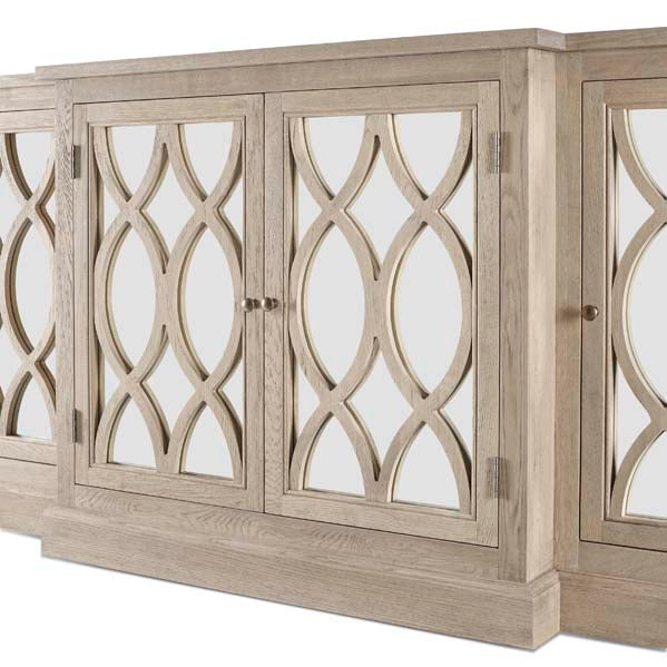 Mirrored Oak Sideboard - Large