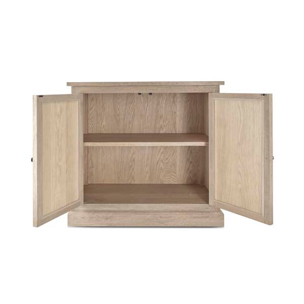 Mirrored Oak Sideboard with cupboards - Small