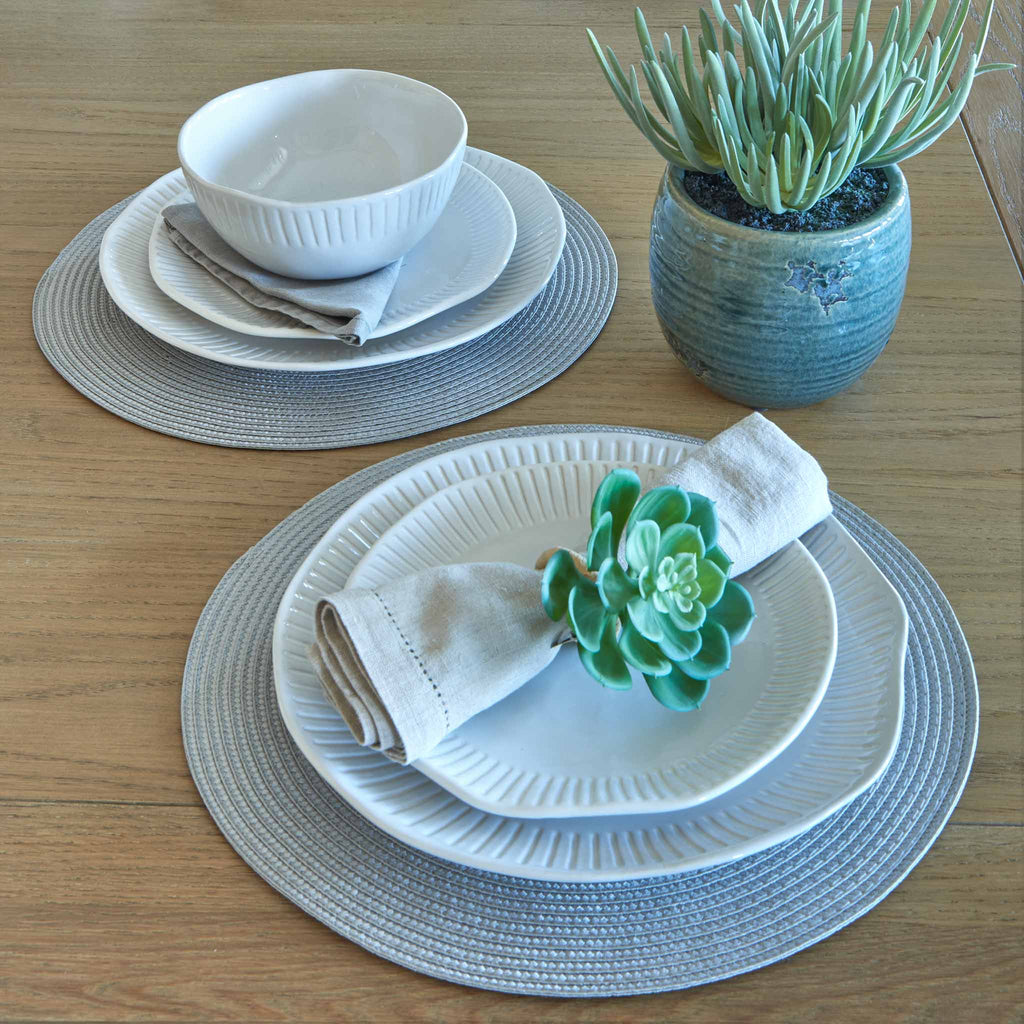 Ribbed Placemat Dove Grey